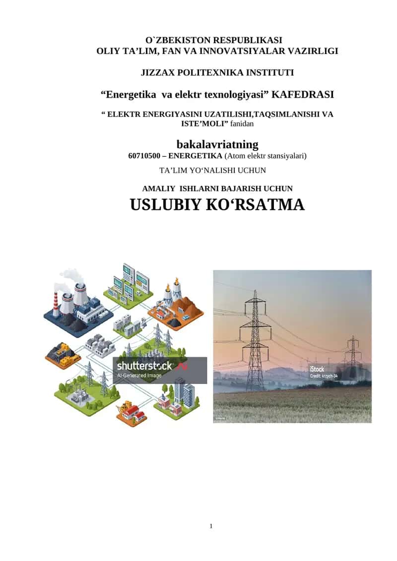 Energetika va elektr texnologiyasi 1