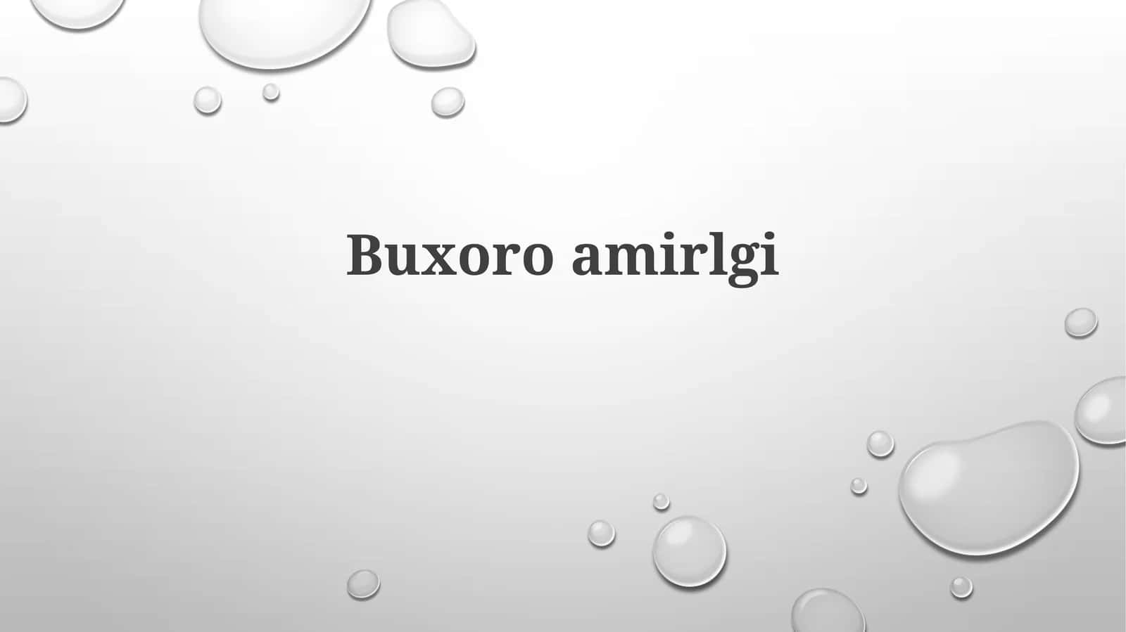 Buxoro amirligining tashkil topishi va mang‘itlar sulolasi 1