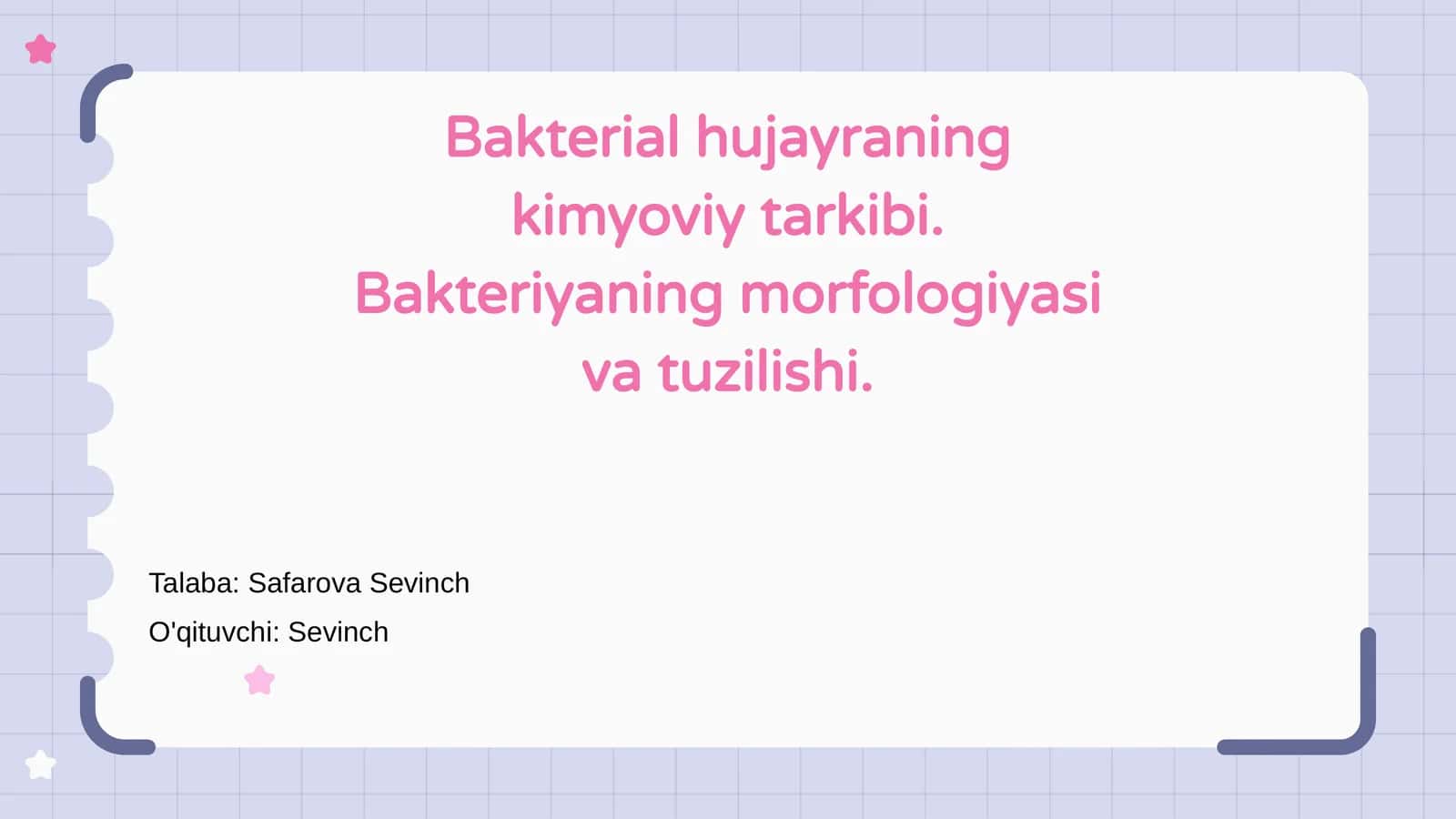 Bakteriyalar kimyoviy tuzilishi 1