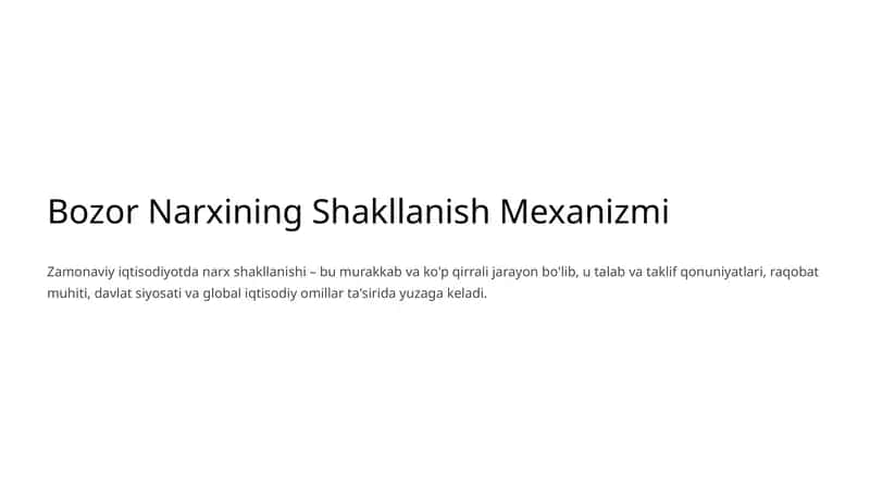 Bozor Narxining Shakllanish Mexanizmi 1