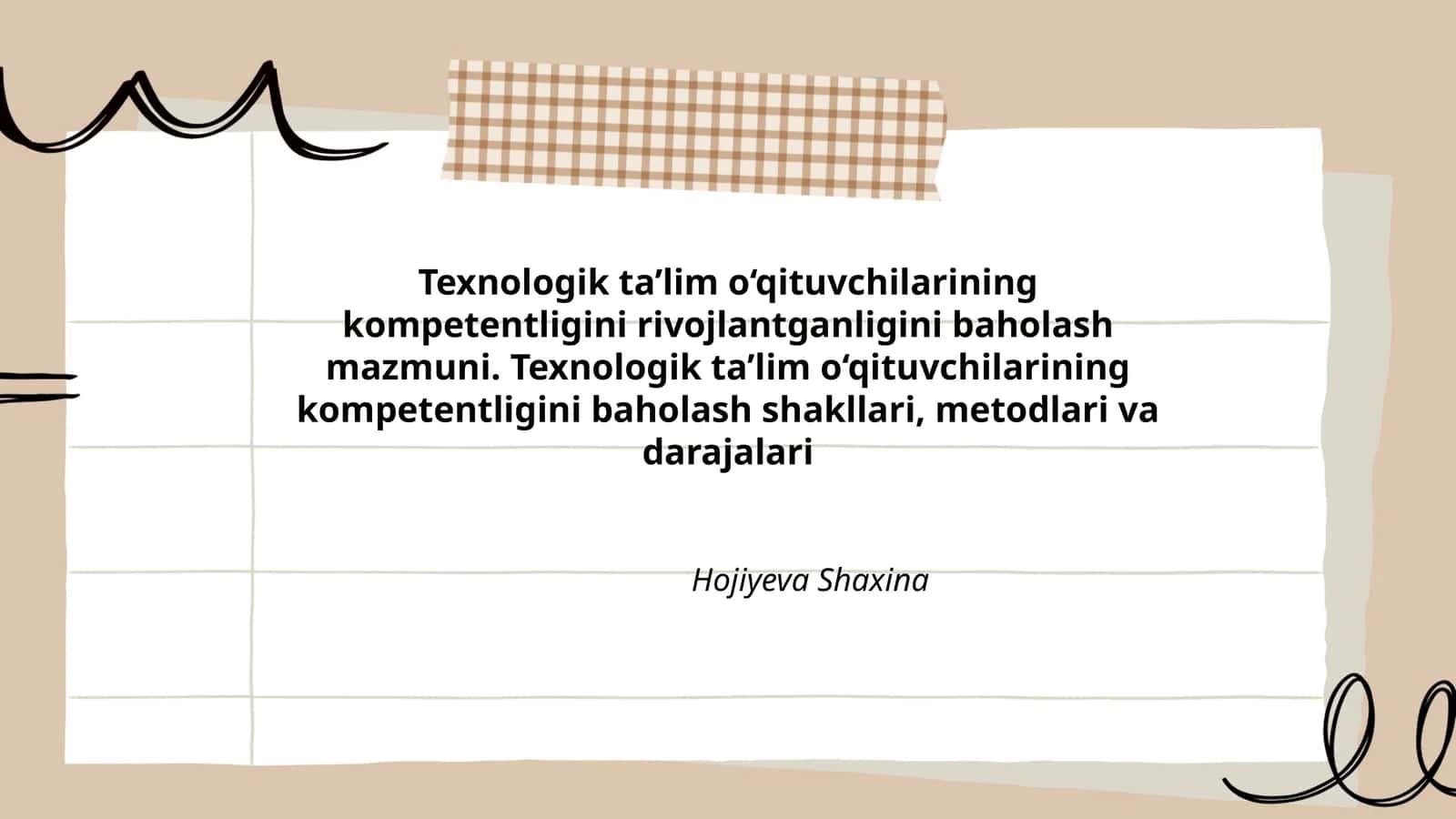 Texnologik ta’lim o‘qituvchilarining kompetentligini baholash 1