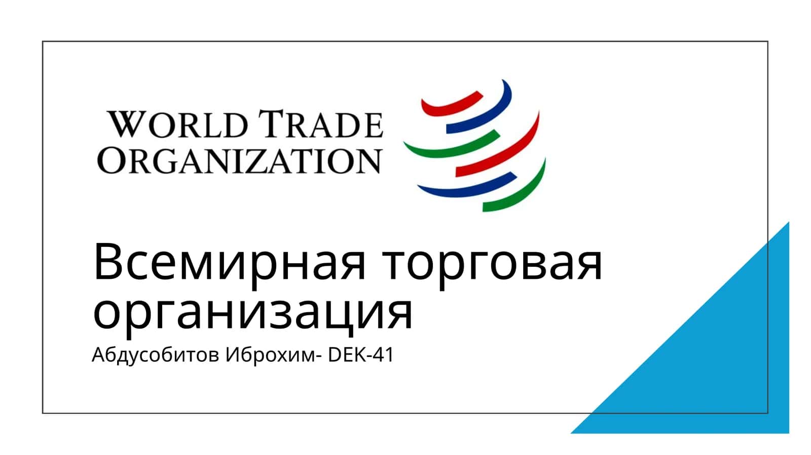 Всемирная торговая организация 1