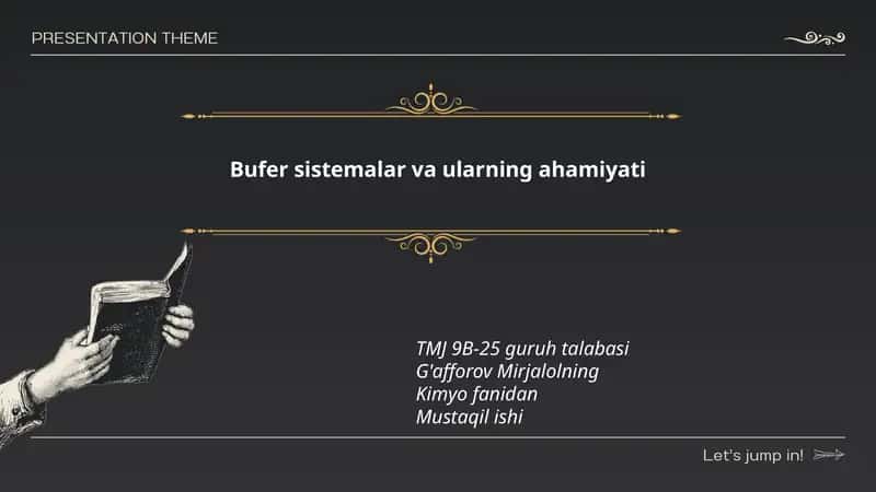 Bufer sistemalar va ularning ahamiyati 1