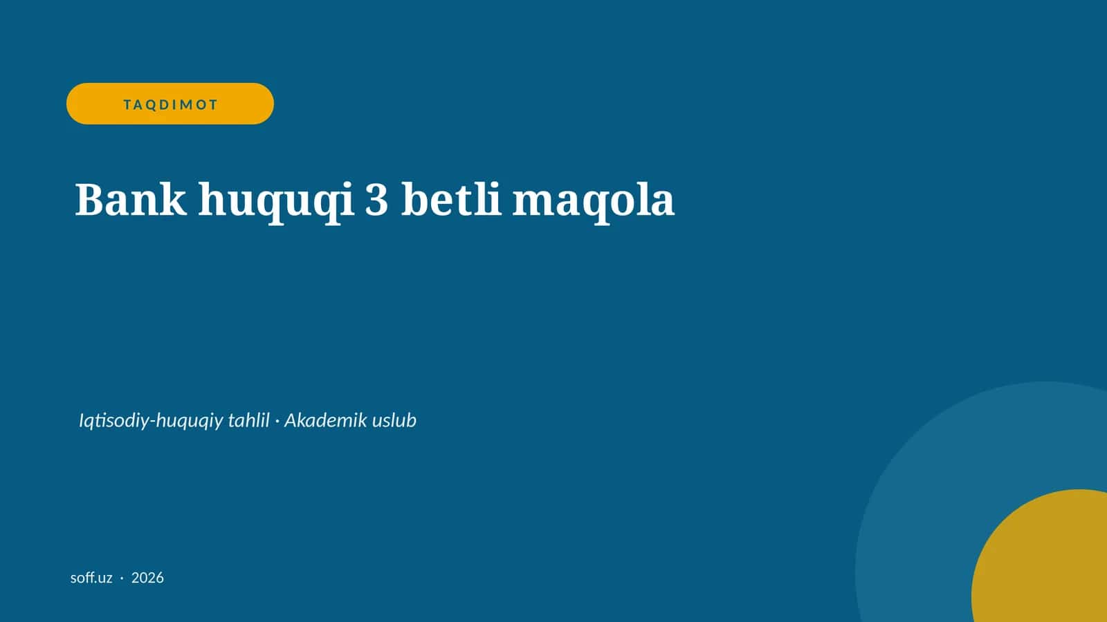 Bank huquqi 3 betli maqola 1