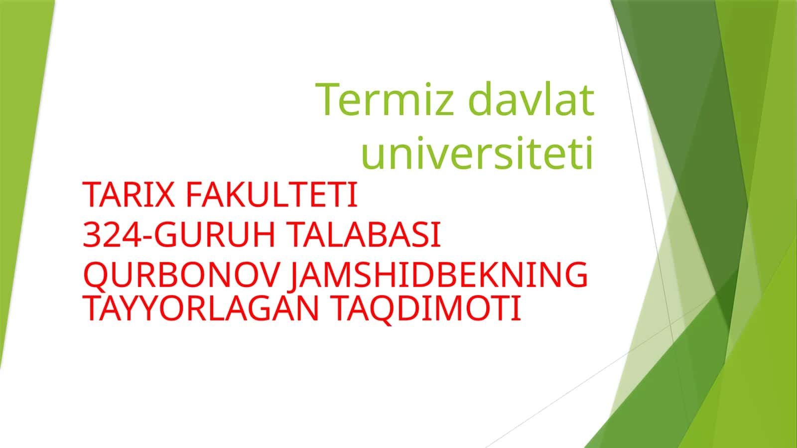 QURBONOV JAMSHIDBEKNING TAYYORLAGAN TAQDIMOTI 1