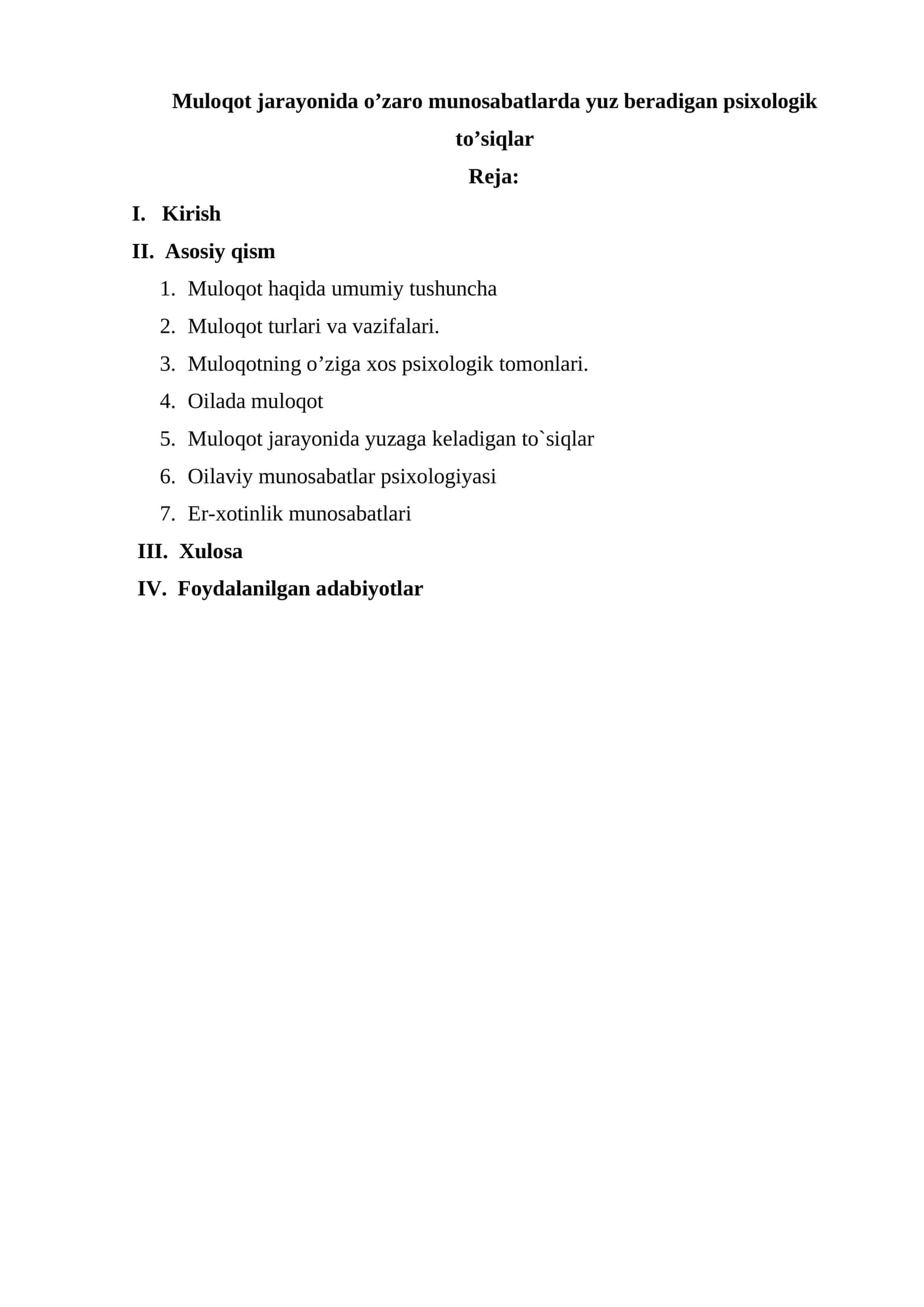 Muloqot jarayonida o’zaro munosabatlarda yuz beradigan psixologik to’siqlar 1