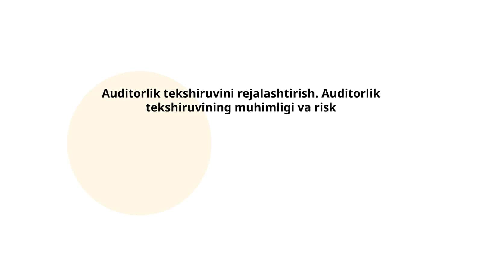 Auditorlik tekshiruvini rejalashtirish. Auditorlik tekshiruvining muhimligi va risk 1