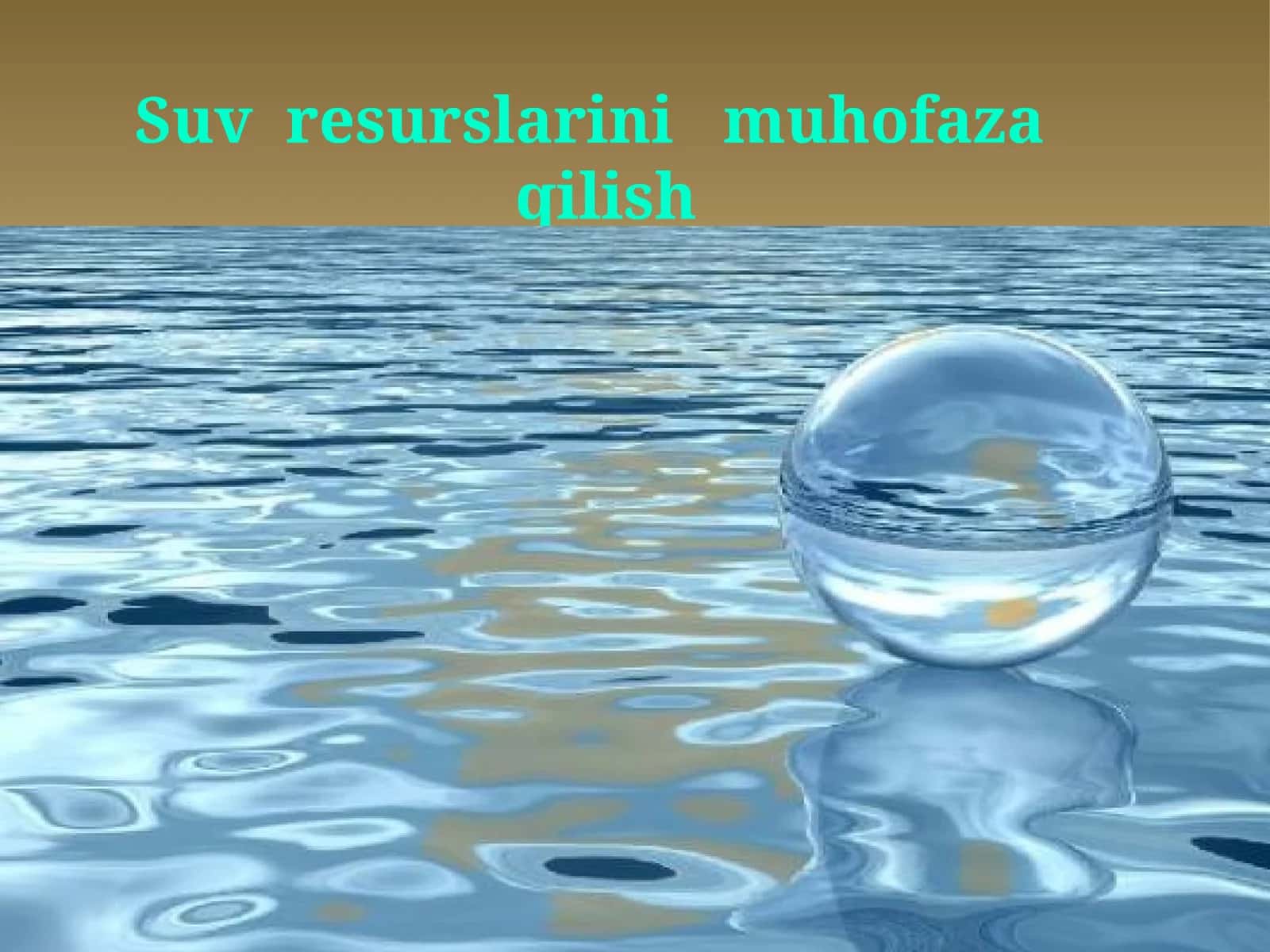 Suvresurslarini muhofaza qilish 1