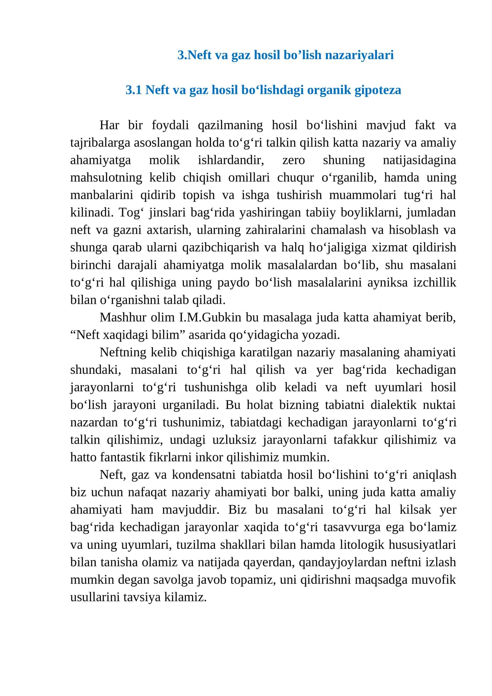 Neft va gaz hosil bо’lish nazariyalari 1
