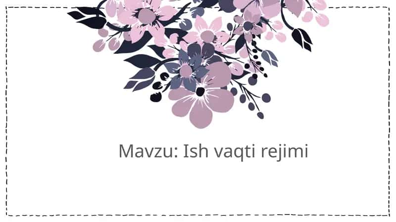 Ish vaqti rejimi 1