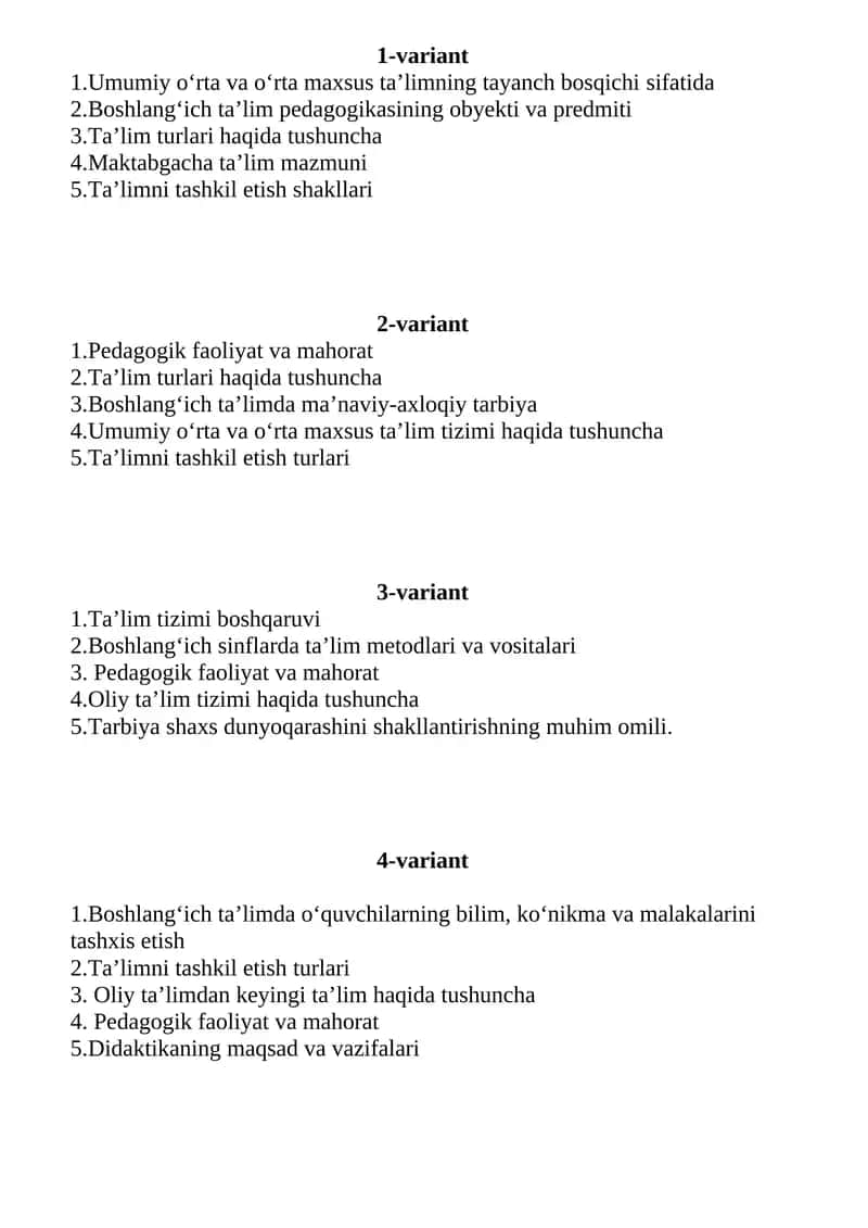 Boshlang‘ich ta’limning tayanch bosqichi sifatida 1