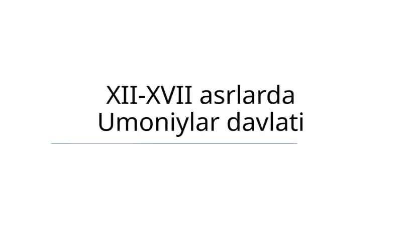 Umoniylar davlati 1