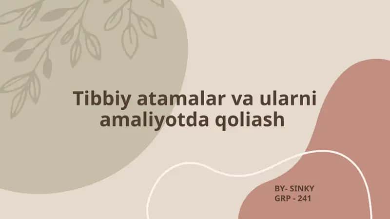 Tibbiyot 1
