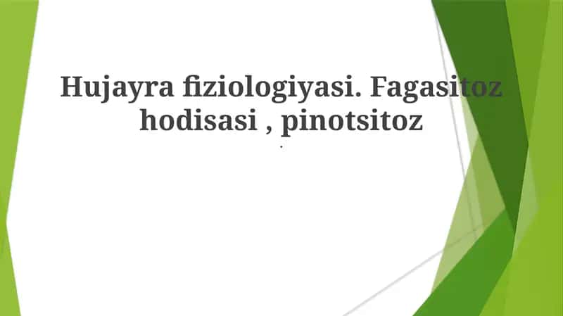Hujayra fiziologiyasi 1