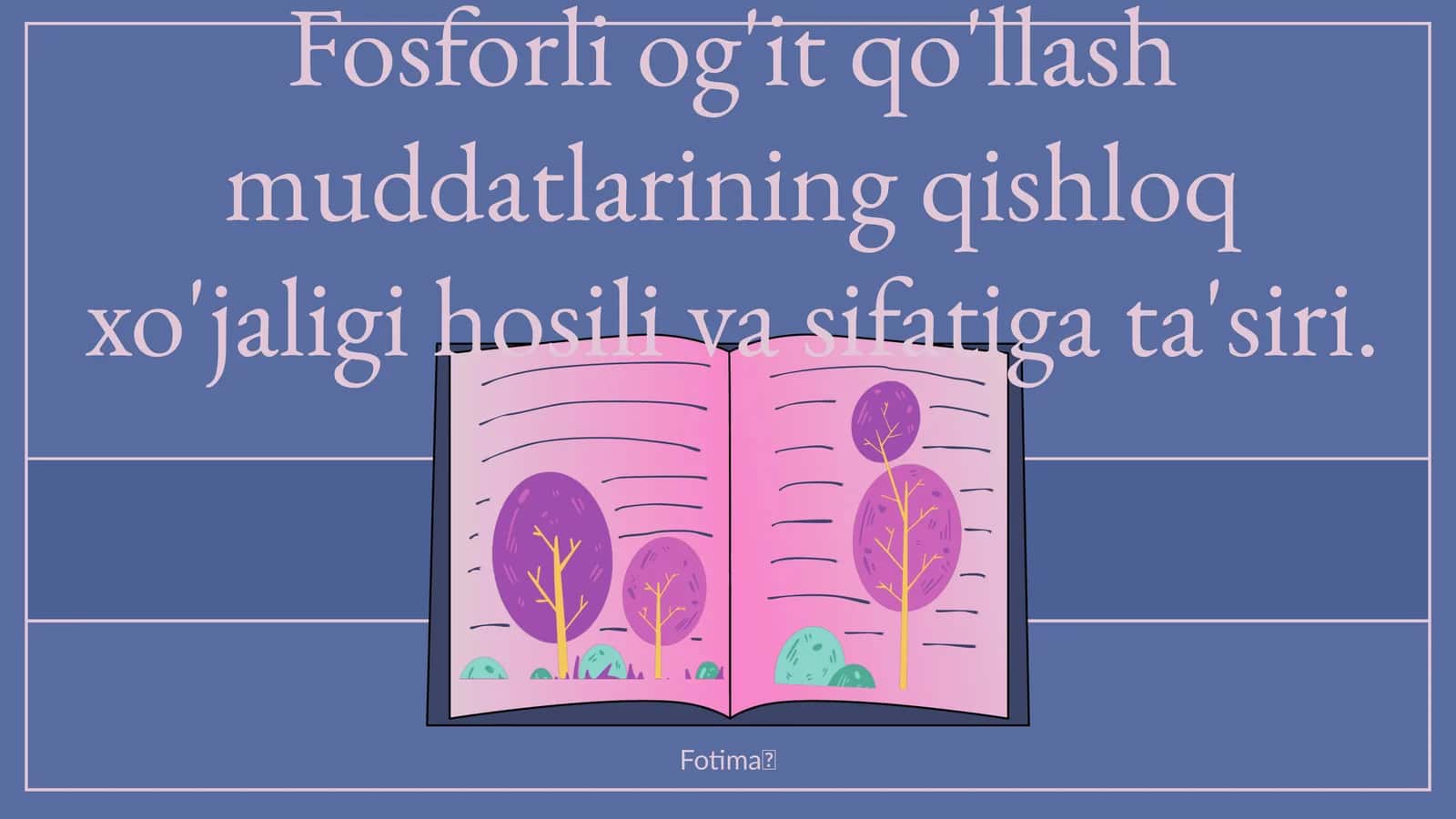 Fosforli og'it qo'llash muddatlari 1