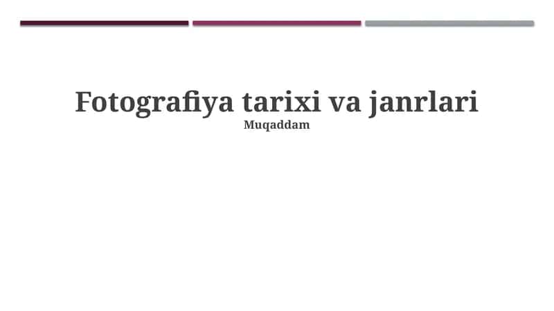 Fotografiya tarixi va janrlari 1