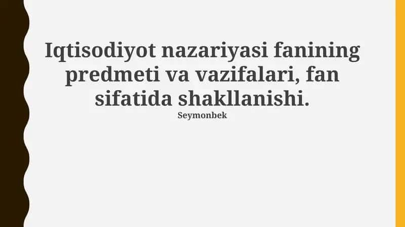 Iqtisodiyot nazariyasi 1