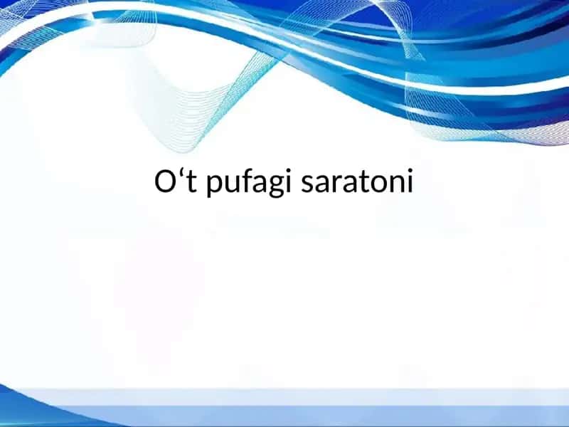 Oʻt pufagi saratoni 1