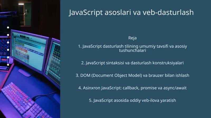 JavaScript asoslari va veb-dasturlash 1