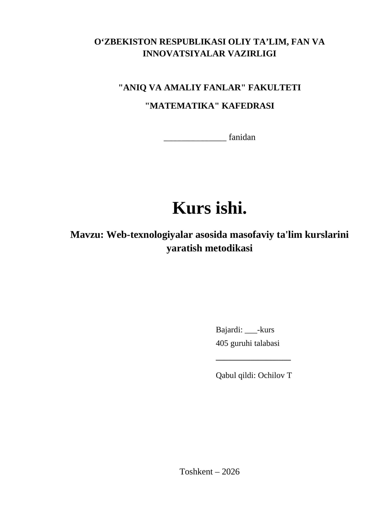 Web-texnologiyalar asosida masofaviy ta'lim kurslarini yaratish metodikasi 1