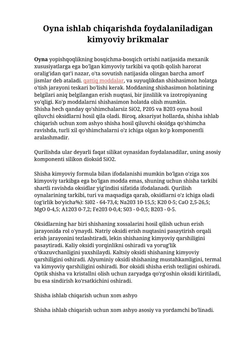 Kimyoviy brikmalar 1