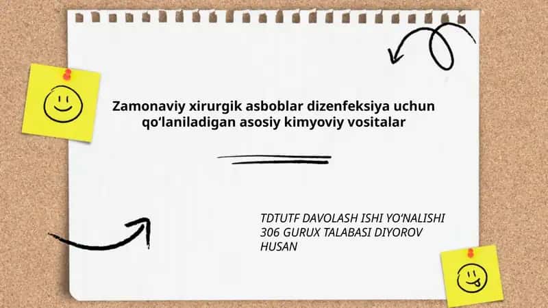 Zamonaviy xirurgik asboblar dizenfeksiya uchun qoʻlaniladigan asosiy kimyoviy vositalar 1
