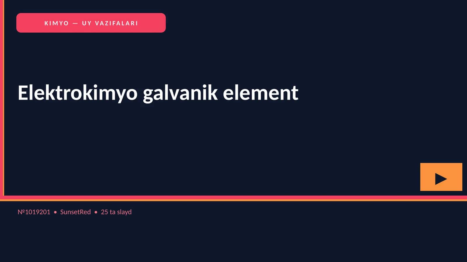 KIMYO — UY VAZIFALARI 1