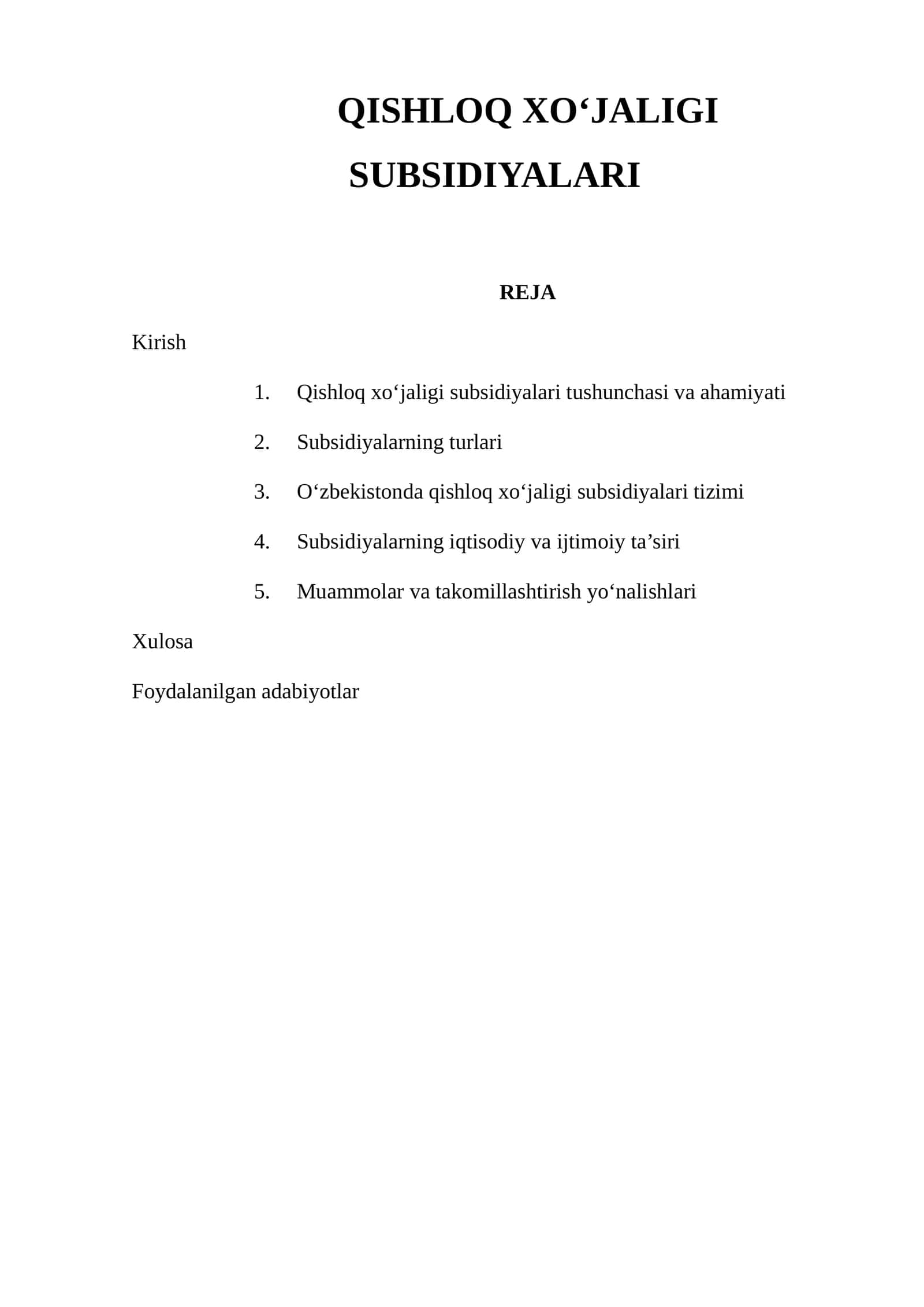 QISHLOQ XO‘JALIGI SUBSIDIYALARI 1
