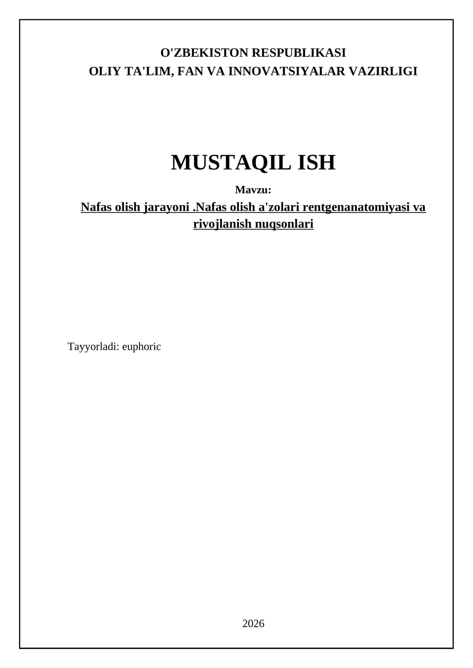 Nafas olish jarayoni buzilishlarining rentgenologik diagnostikasi 1
