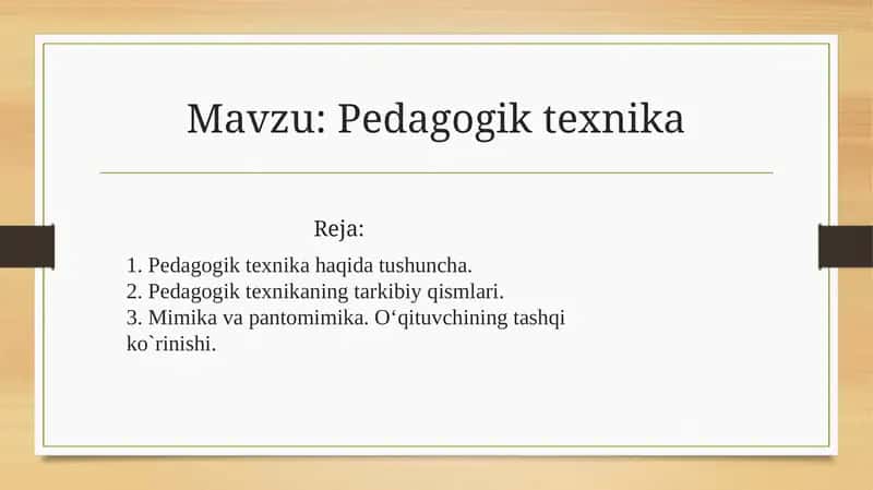 Pedagogik texnika 1