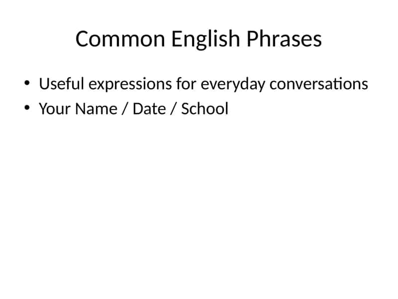 Common English Phrases 1