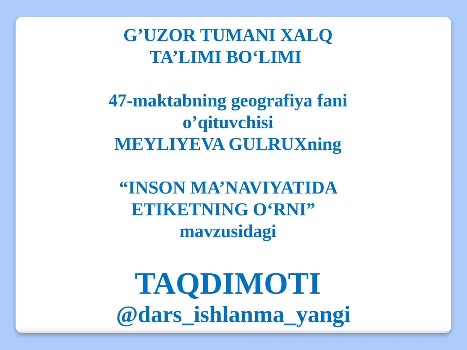 INSON MA’NAVIYATIDA ETIKETNING O‘RNI 1