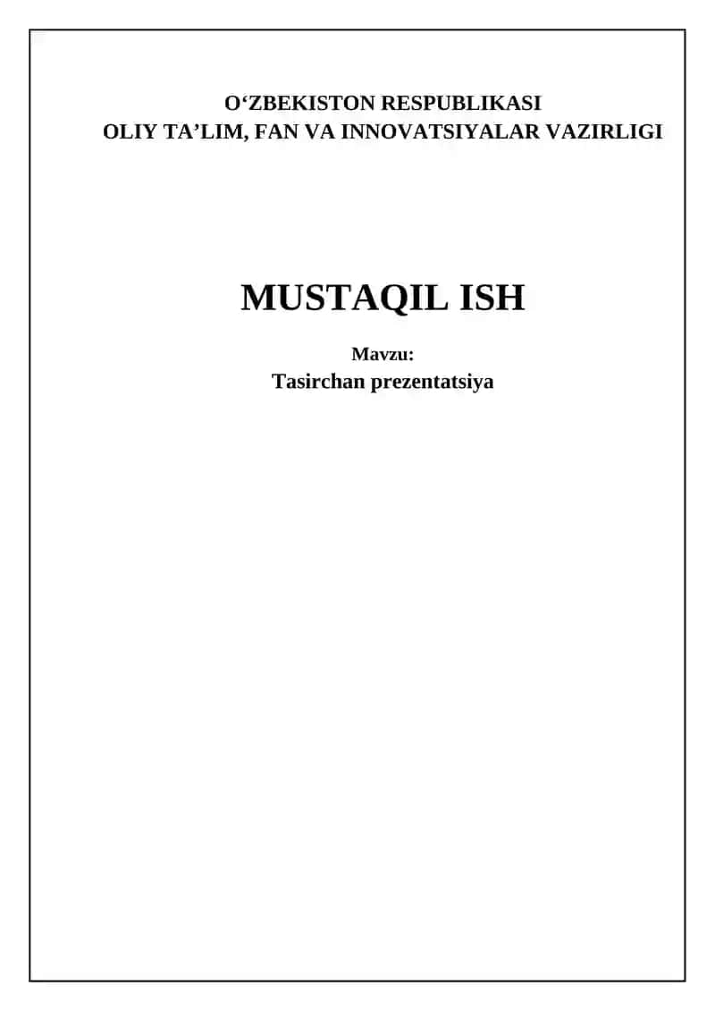 Tasirchan prezentatsiya