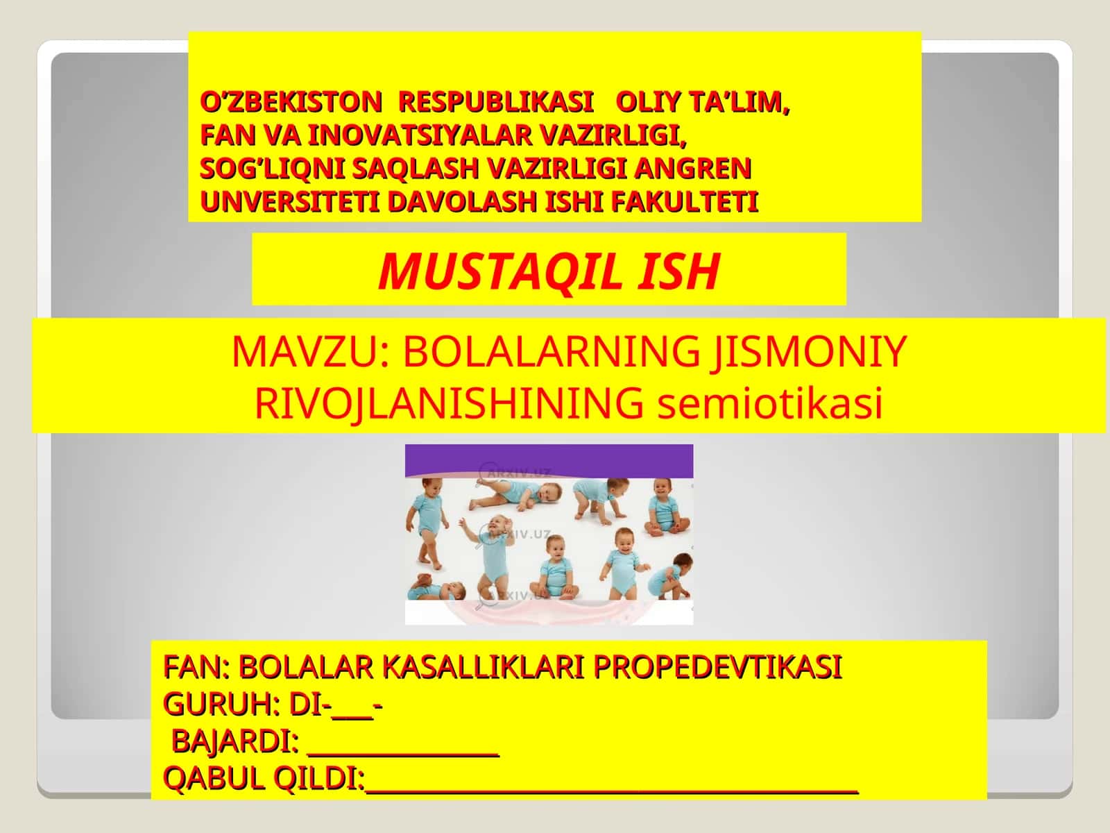 BOLALAR KASALLIKLARIPROPEDEVTIKASI 1