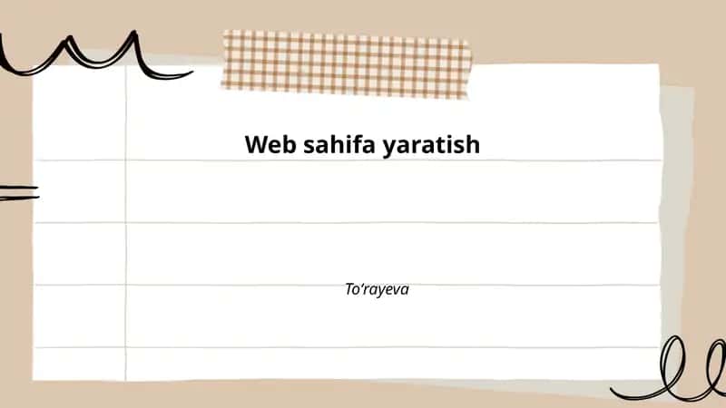 HTML asoslari va sahifa tuzilishi 1