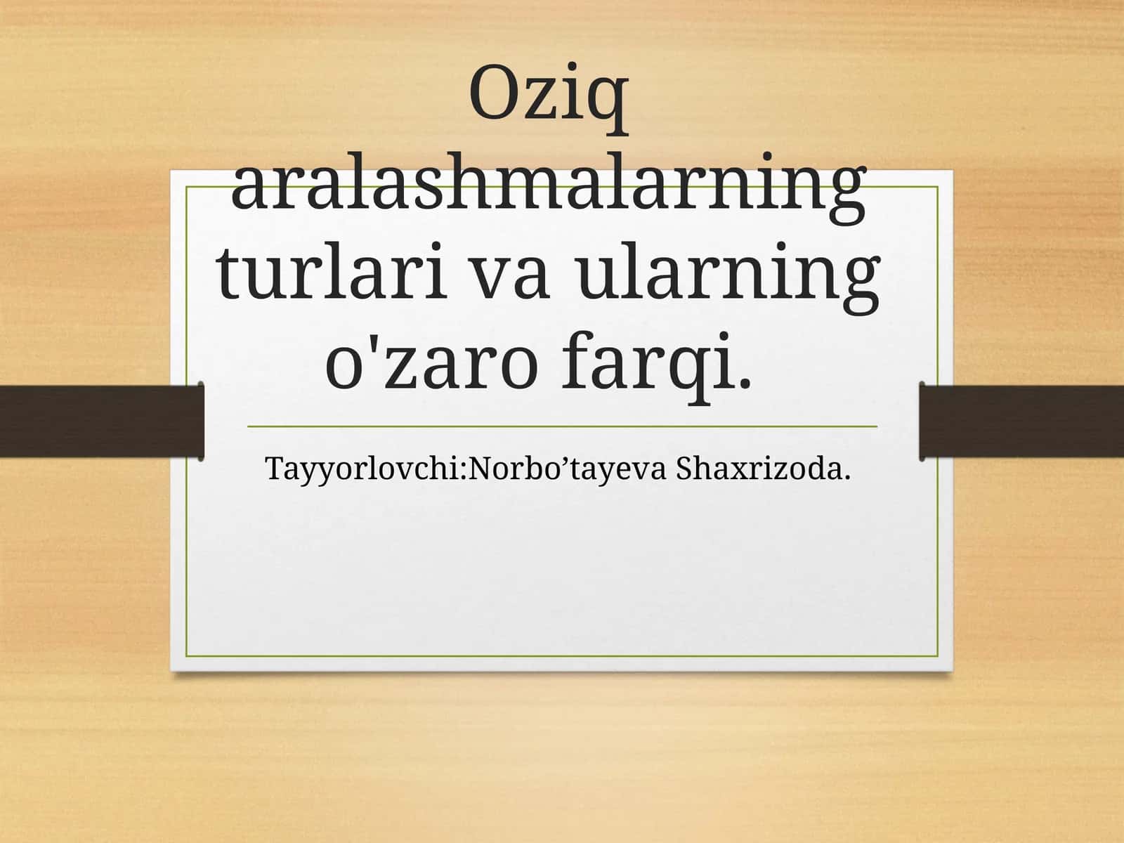Oziq aralashmalar turlari 1