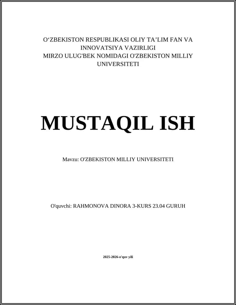 O'zbekiston Milliy Universiteti 1