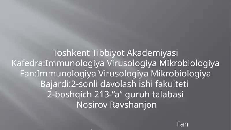 Kasalxona ichidagi tarqaluvchi yuqumlikasaliklar va ularning labaratoriya tashxislari 1