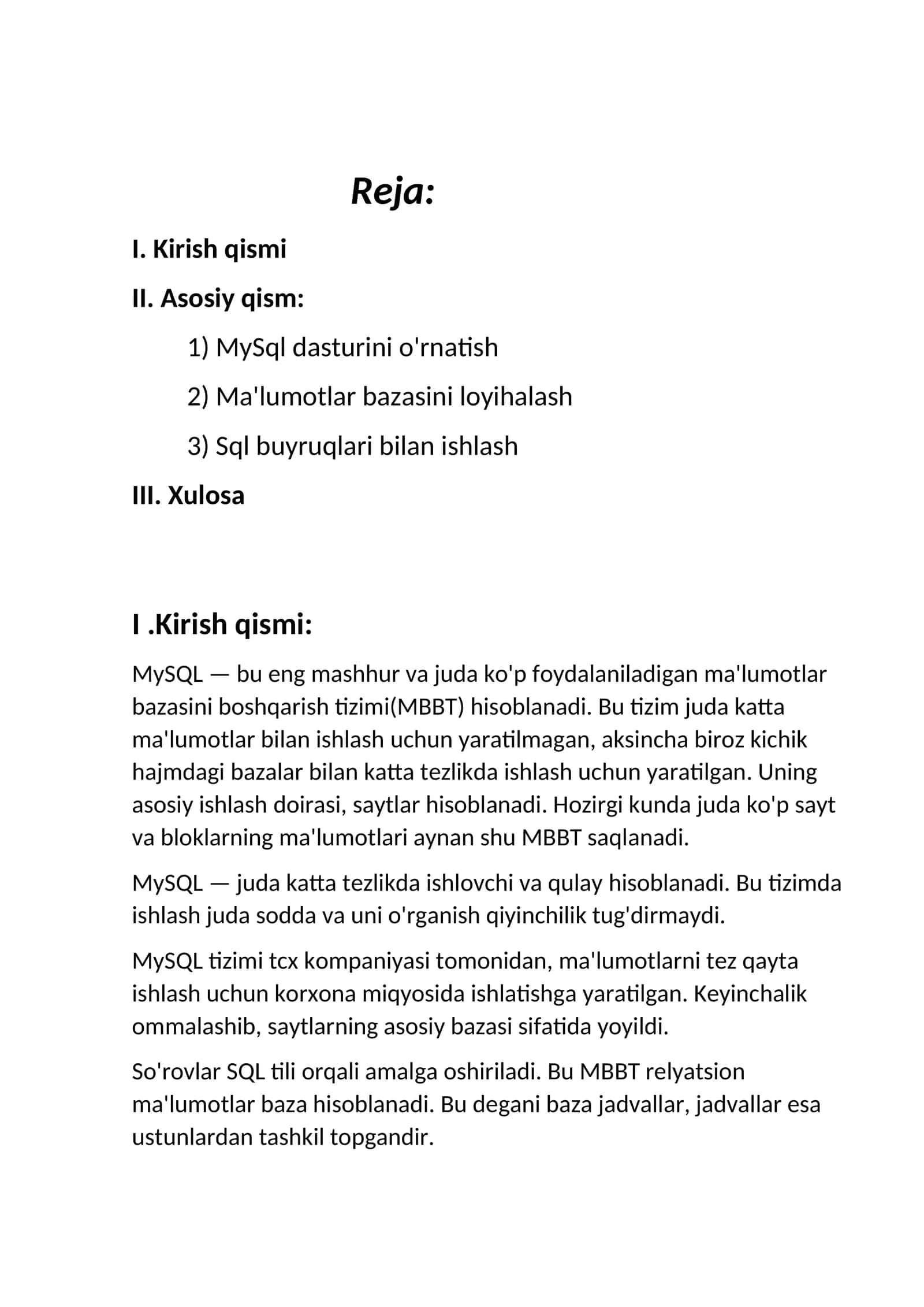 MySQL 1