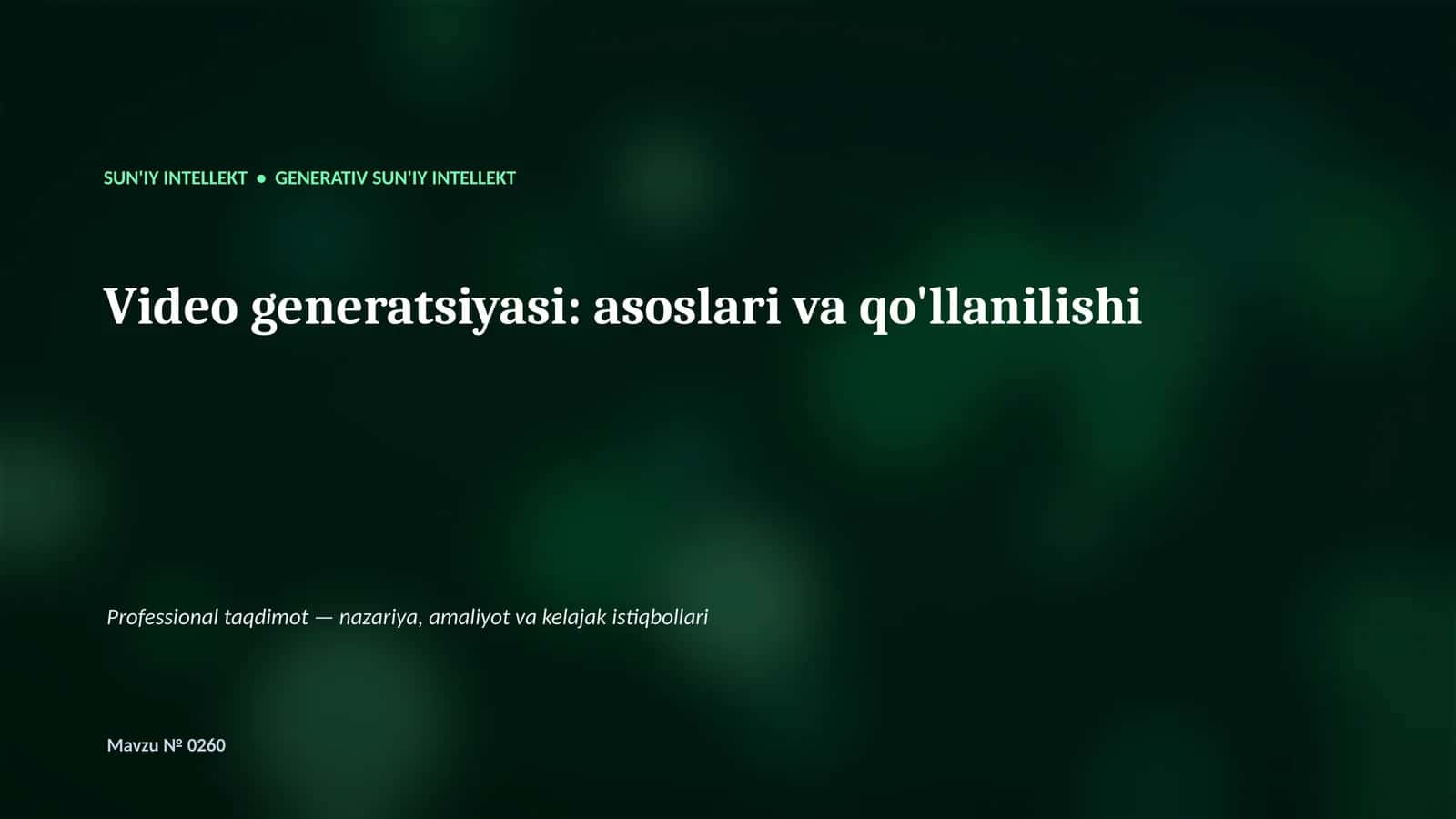 Generativ SUN'IY INTELLEKT 1