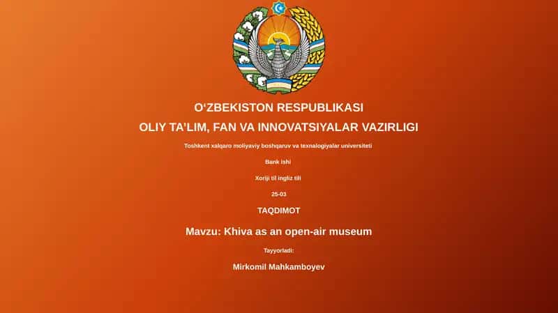 Xiva as an open-air museum 1