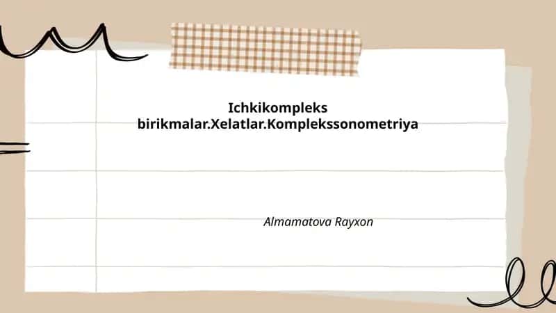 Ichki kompleks birikmalari 1