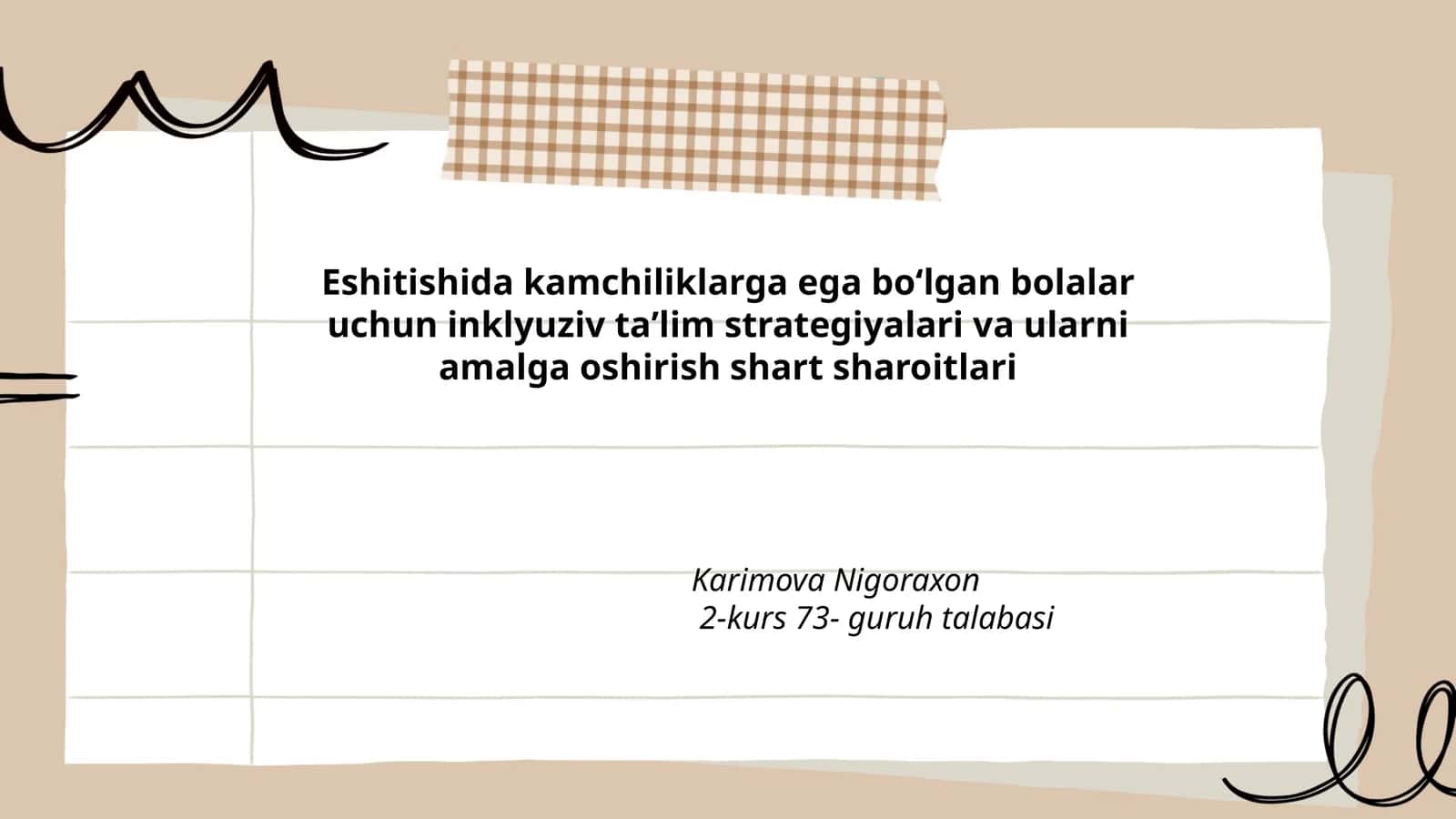 Eshitishida kamchiliklarga ega boʻlgan bolalar uchun inklyuziv taʼlim strategiyalari 1