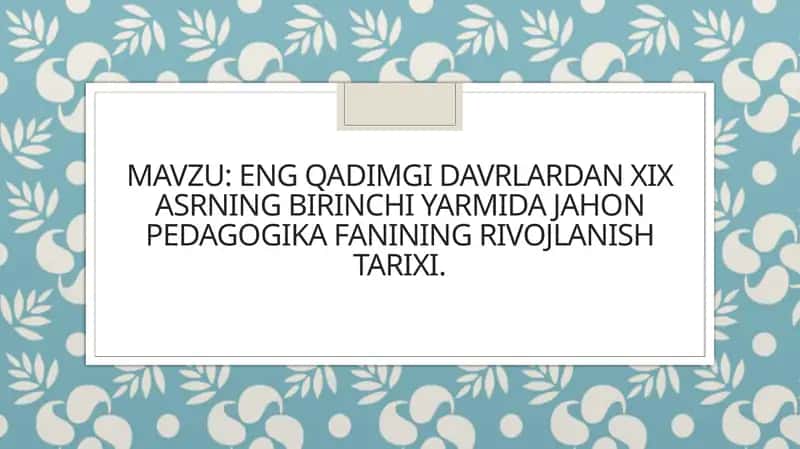 Tarixiy fanlar rivojlanishi 1