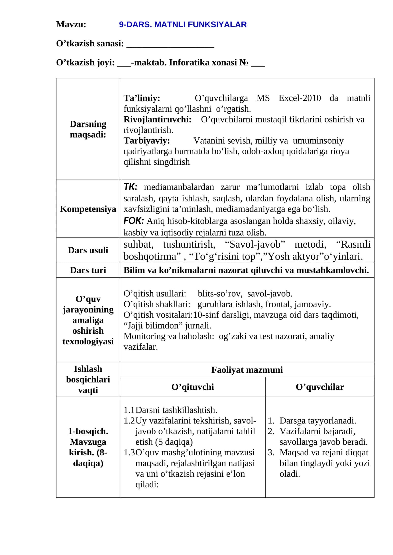 9-DARS. MATNLI FUNKSIYALAR 1