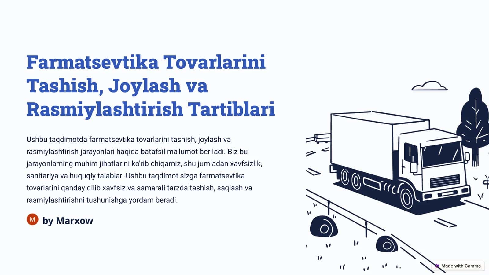 Dori-darmonlarni Tashish Talablari 1