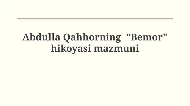 Bemor 1