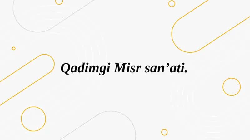 Qadimgi Misr san’ati 1