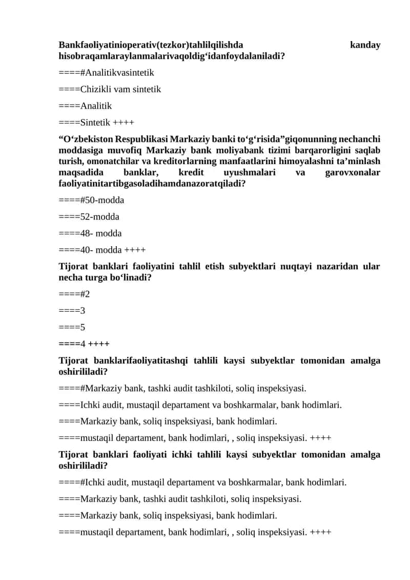 Bank hisobi,tahlil va audit 1