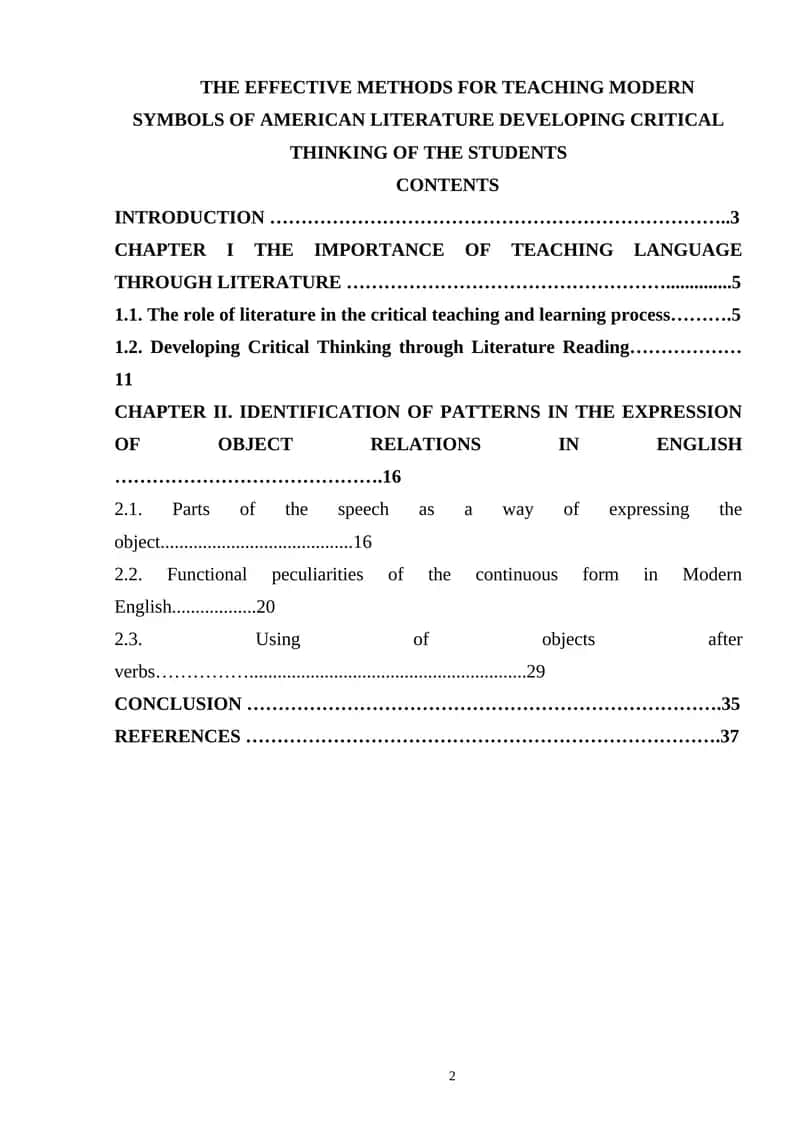 Effective Methods for Teaching Modern Symbols of American Literature 1
